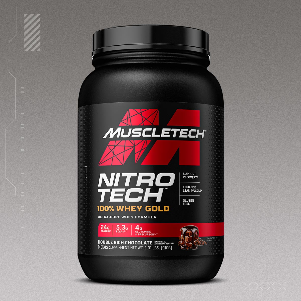 Nitro-Tech 100% Whey Gold – Double Rich Chocolate 2lbs.